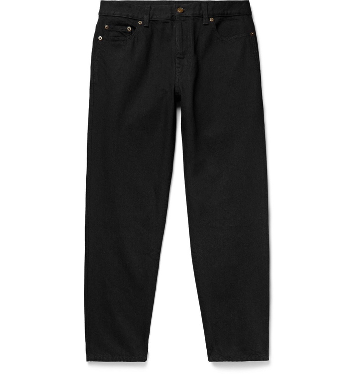 Photo: SAINT LAURENT - Tapered Cropped Denim Jeans - Black