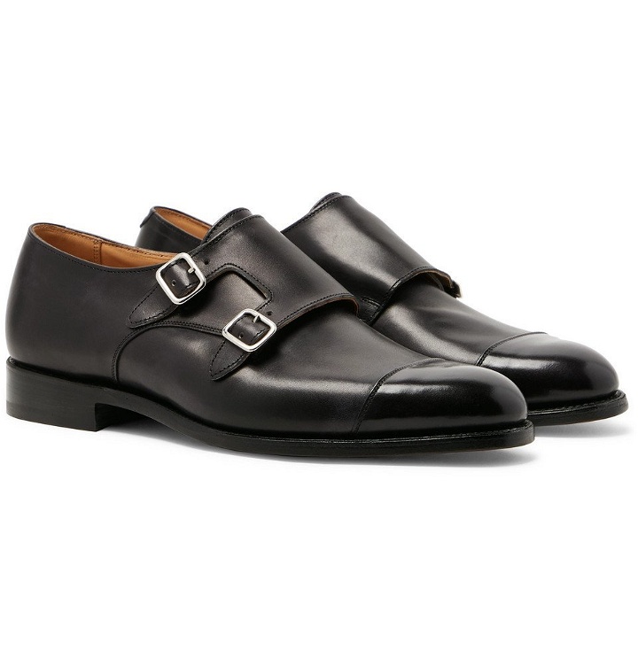Photo: Tricker's - Leavenworth Leather Monk-Strap Shoes - Black