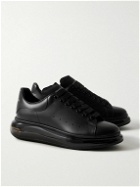 Alexander McQueen - Exaggerated-Sole Leather Sneakers - Black