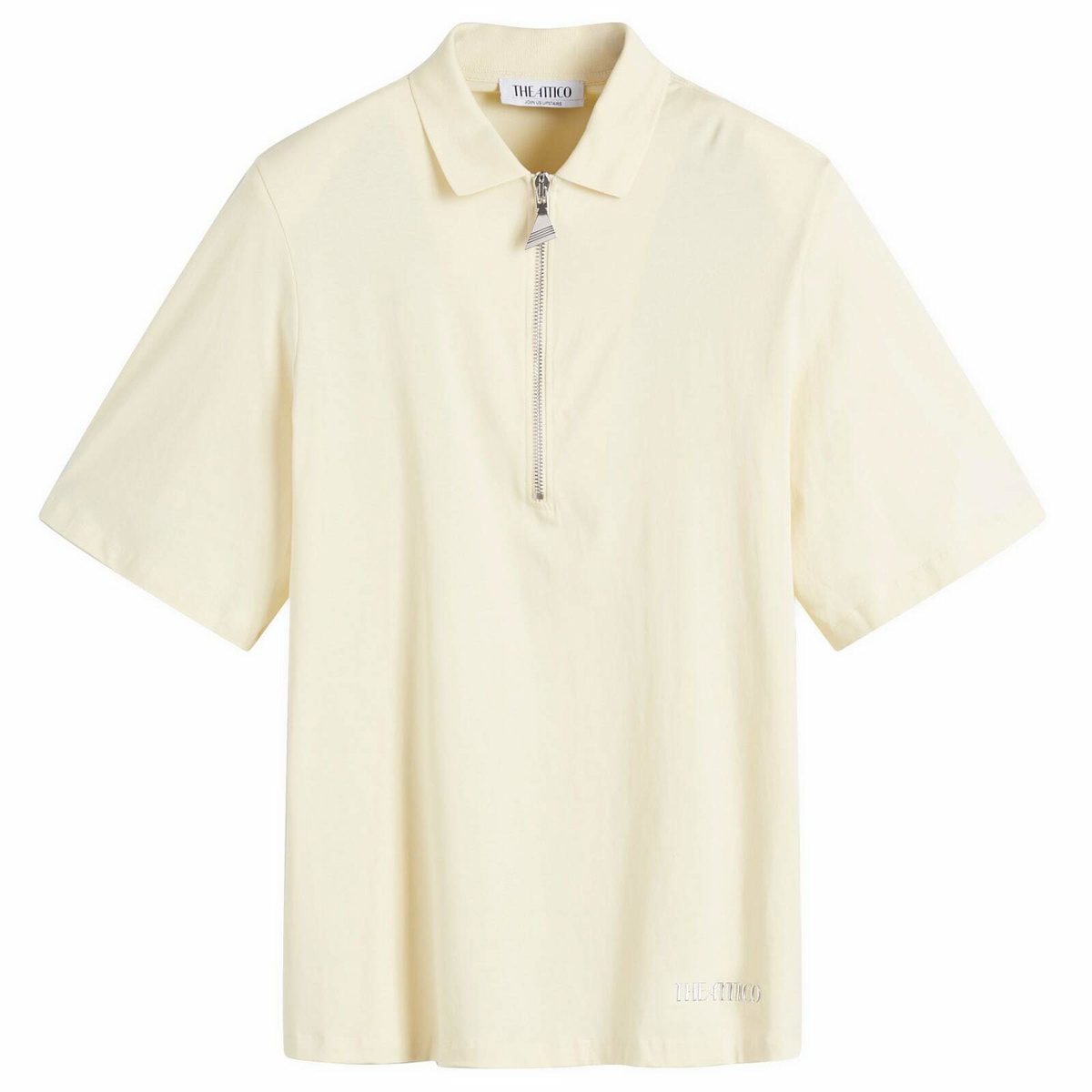 The Attico Women's Zip Front T-Shirt in Butter The Attico