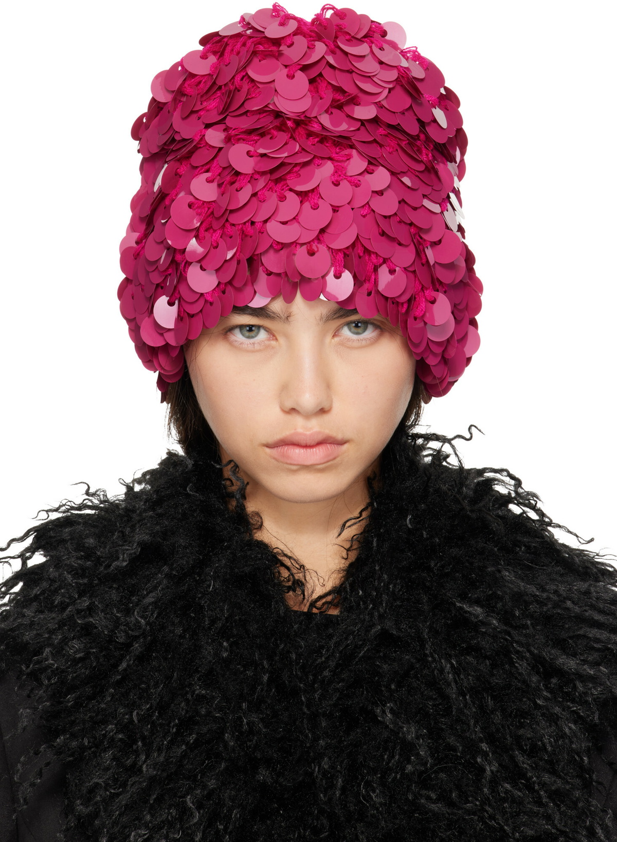 Anna Sui Pink Pailettes Beanie