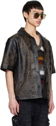 AMIRI Black Cutout Leather Shirt