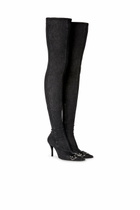 Diesel D-Venus Tbt D Boots - Over-the-knee boots in stretch denim - Boots Womens in Black