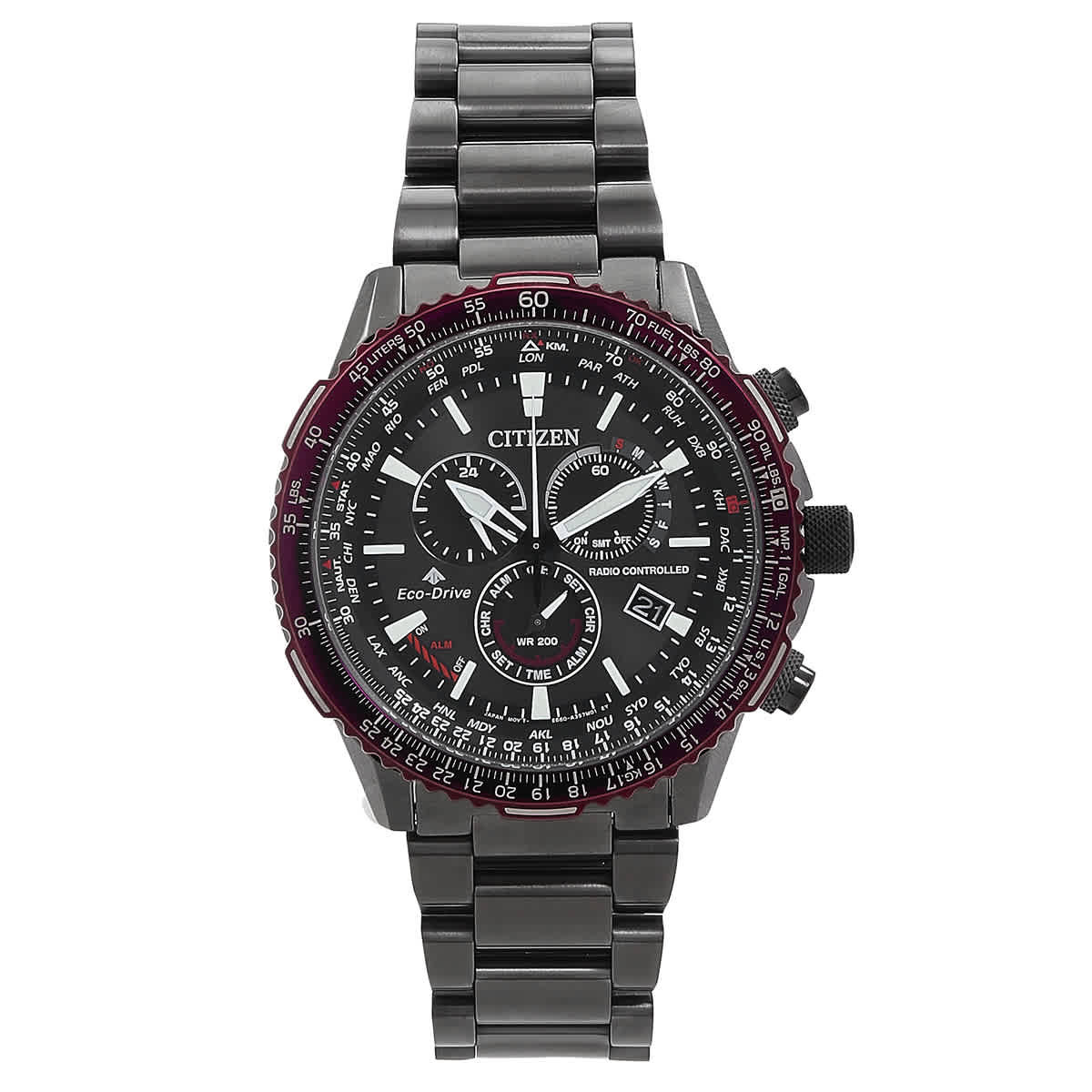 Citizen Promaster Perpetual Alarm World Time Chronograph GMT Black 