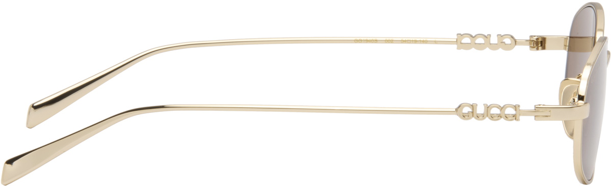 Gucci Gold Oval Frame Sunglasses