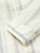 Altea - Parker Camp-Collar Striped Cotton-Voile Shirt - Neutrals