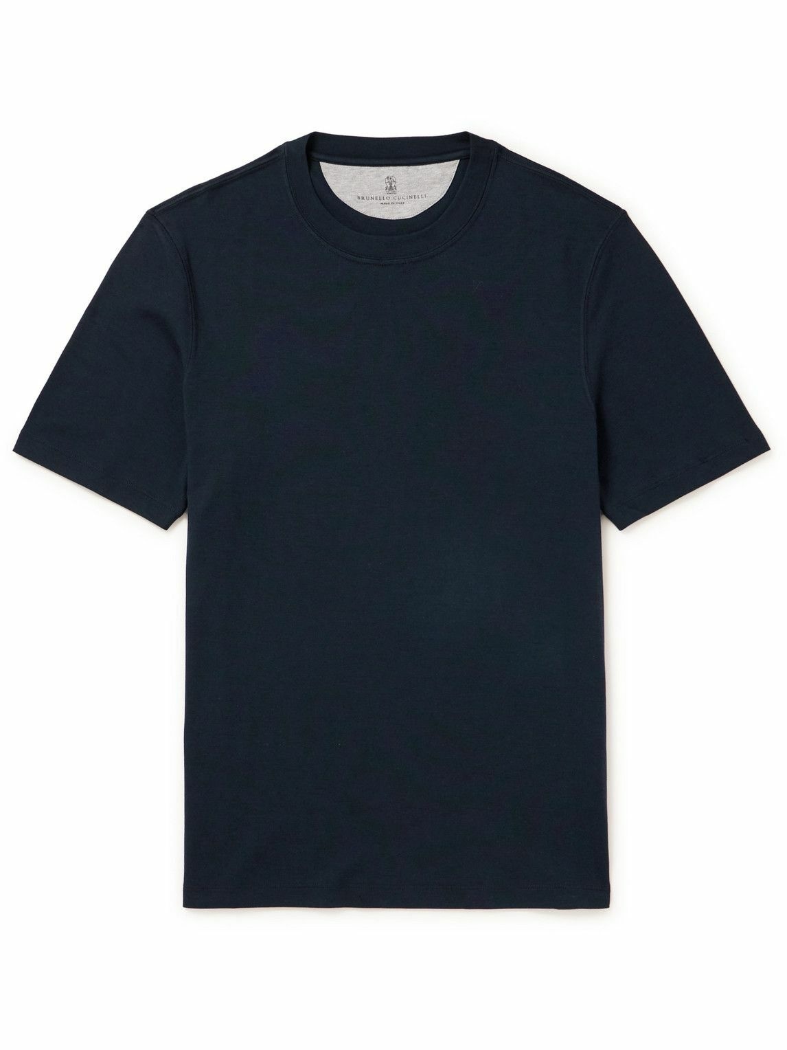 Brunello Cucinelli - Cotton and Silk-Blend Jersey T-Shirt - Blue ...