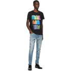 Balmain Black and Multicolor Logo T-Shirt