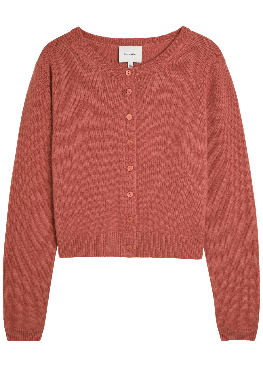 Reformation Clara Cashmere Cardigan Red