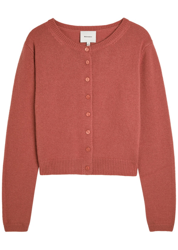 Photo: Reformation Clara Cashmere Cardigan Red