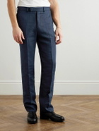 Kingsman - Straight-Leg Linen Suit Trousers - Blue