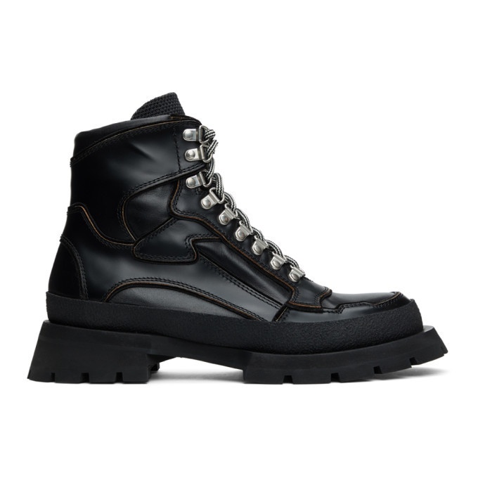 Photo: Jil Sander Black Leather Lace-Up Boots