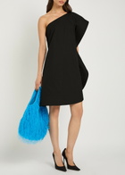 Stella Mccartney Asymmetric Cotton Mini Dress Black