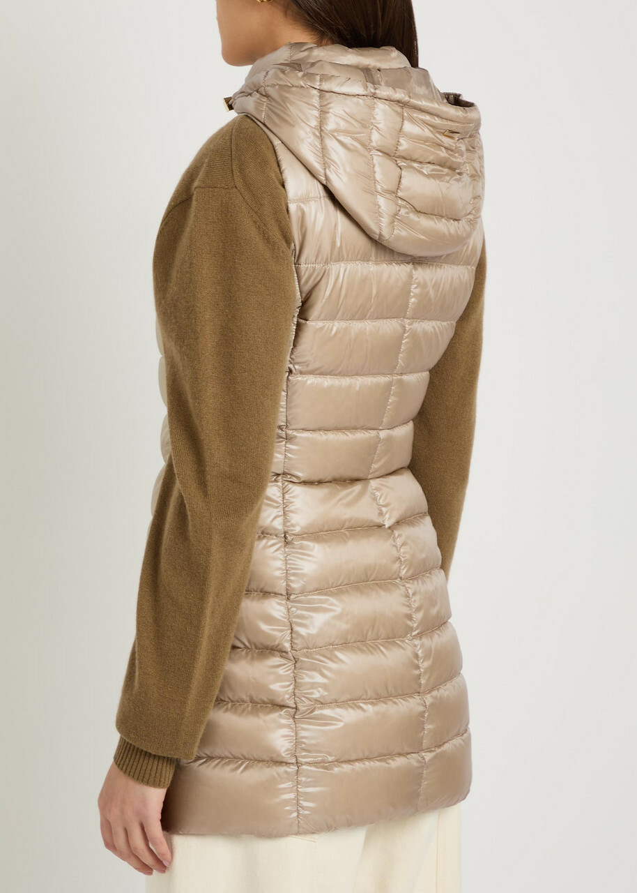 Herno Hooded Shell Gilet Beige