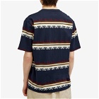 Beams Plus Men's Jacquard Stripe Pocket T-Shirt in Navy