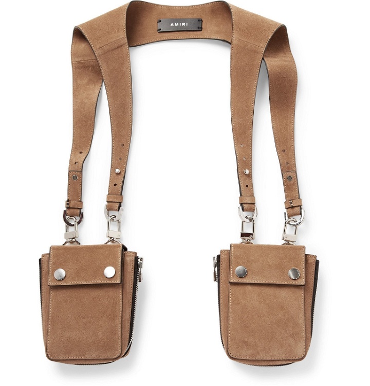 Photo: AMIRI - Suede Harness Bags - Brown