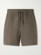 James Perse - Straight-Leg Garment-Dyed Linen Drawstring Shorts - Green