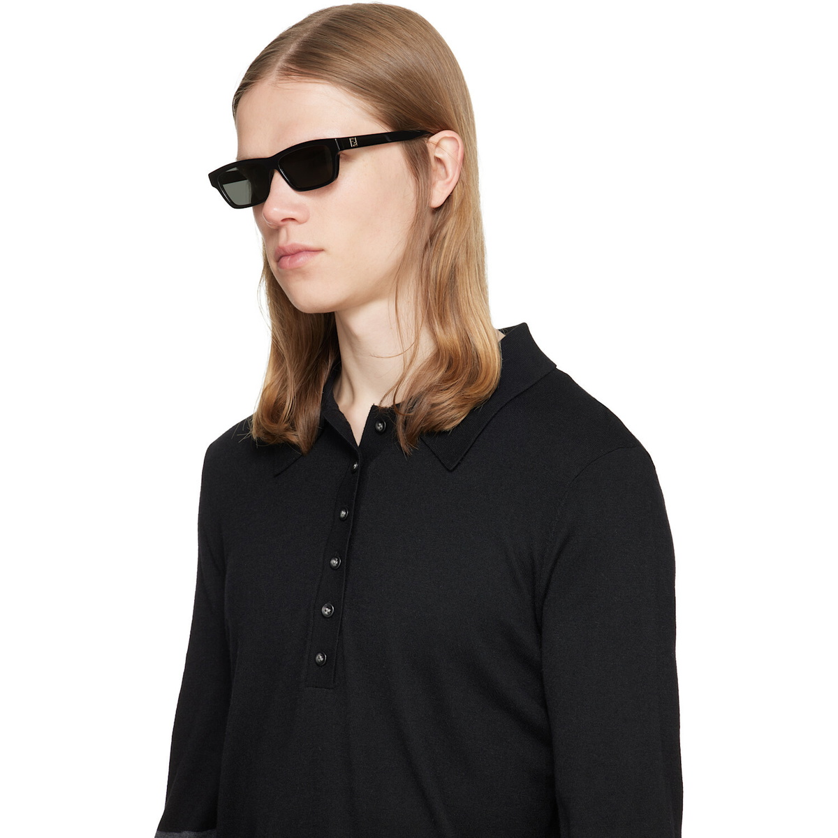 Fendi Black Squared FF Sunglasses