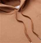 AMI - Logo-Appliquéd Fleece-Back Cotton-Blend Jersey Hoodie - Neutrals