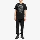Alexander McQueen Men's Crystal Skull Print T-Shirt in Black/White