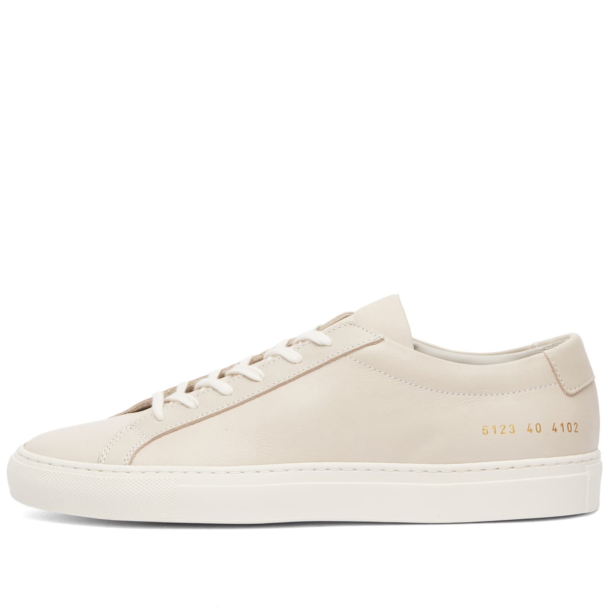 Woman by Common Projects Women's Nubuck Leather Achilles Trainers Sneakers in Off White