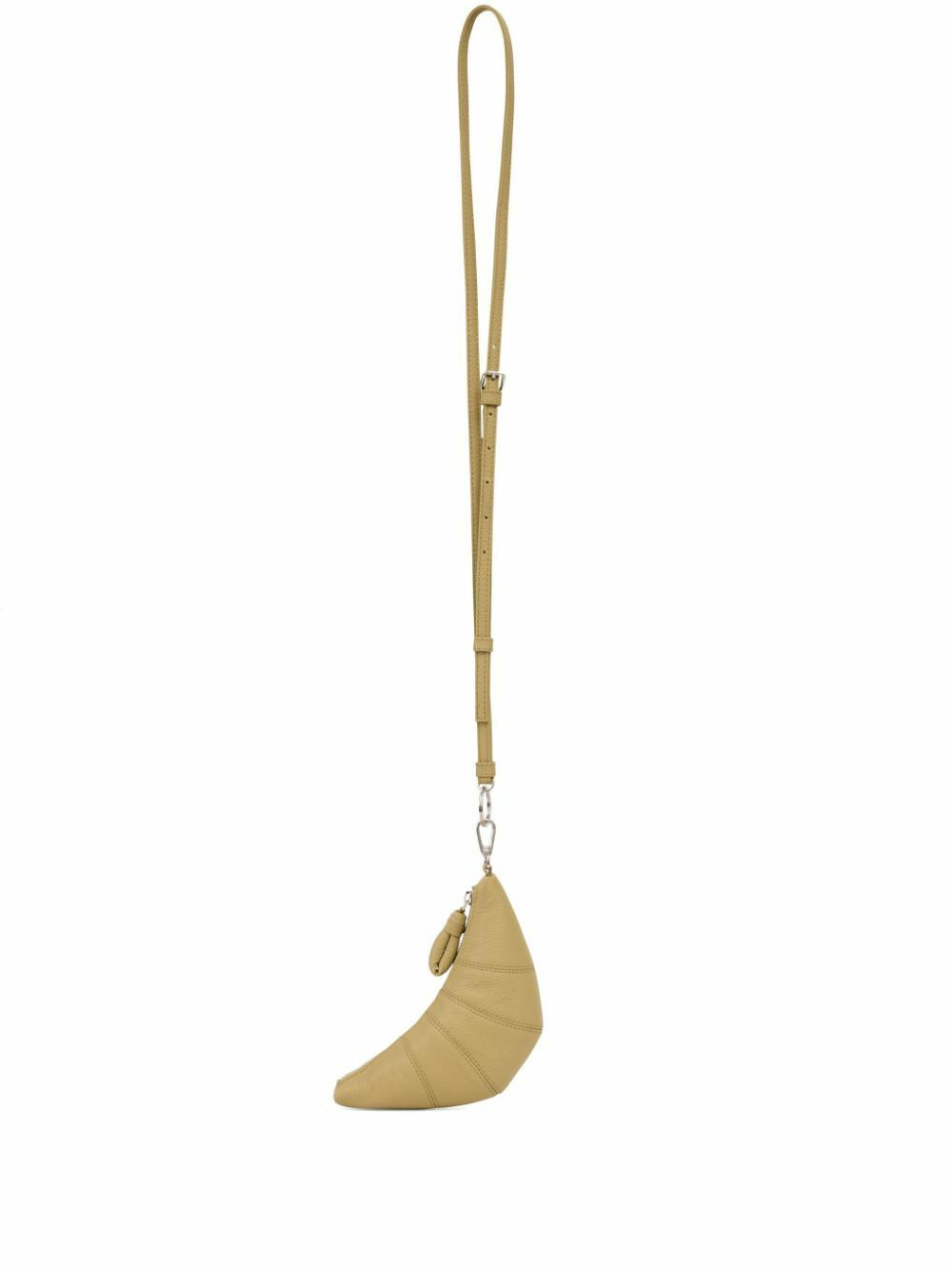 Lemaire Croissant Coin Purse Necklace in Pecan Brown