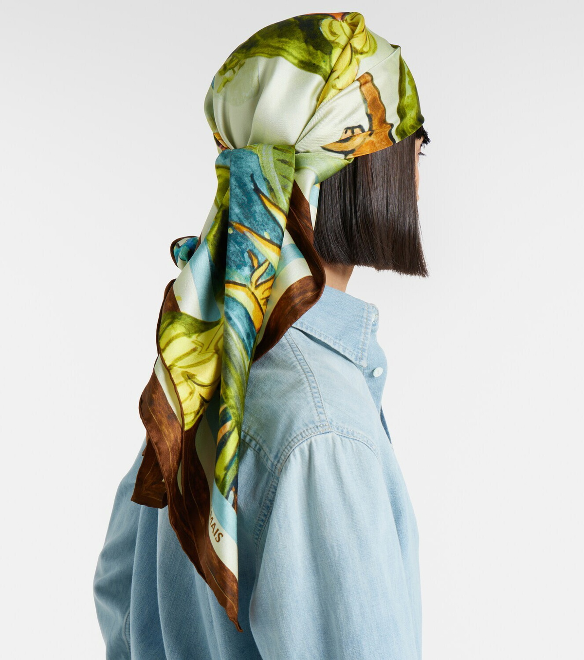 Alémais Printed silk satin scarf