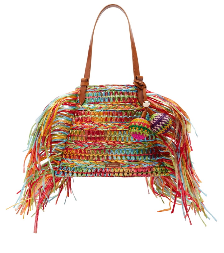 Photo: Aquazzura Trancoso fringed raffia tote bag