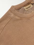 Carhartt WIP - Logo-Embroidered Garment-Dyed Cotton-Jersey Sweatshirt - Brown