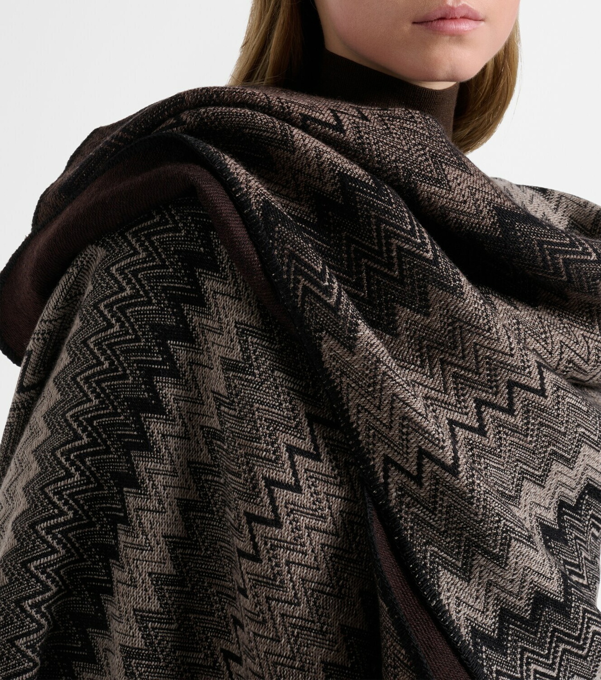 Missoni Zig Zag wool cape