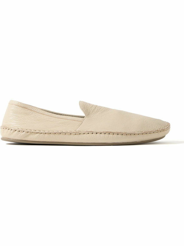 Photo: The Row - Tyler Textured-Leather Loafers - Yellow