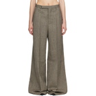 Rick Owens Beige Tower Wide Tailored Trousers