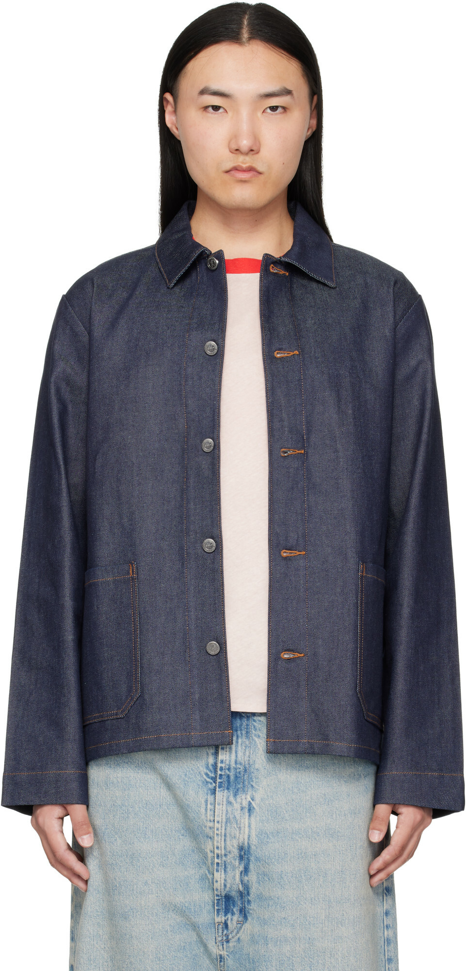 A.P.C. Indigo Kerlouan Logo Denim Jacket