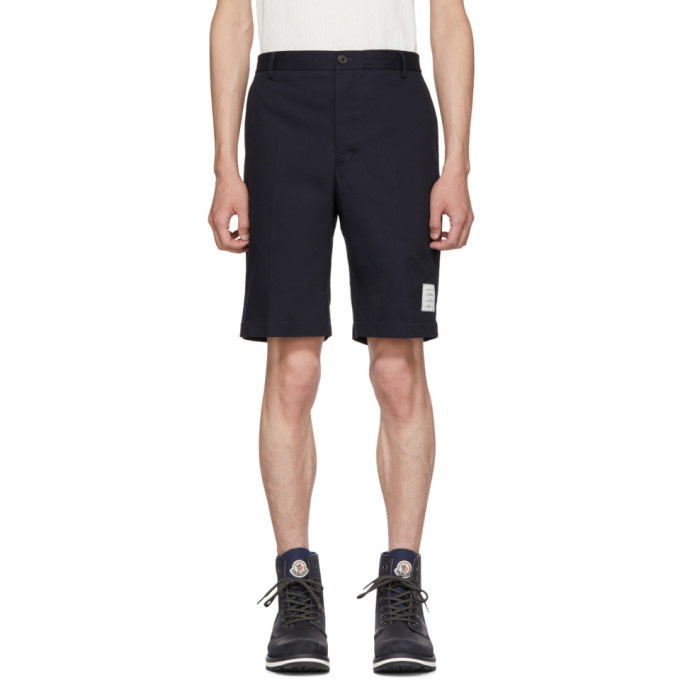 Photo: Thom Browne Navy Twill Unconstructed Chino Shorts