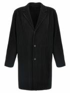 Issey Miyake Single-breasted Pleated Coat