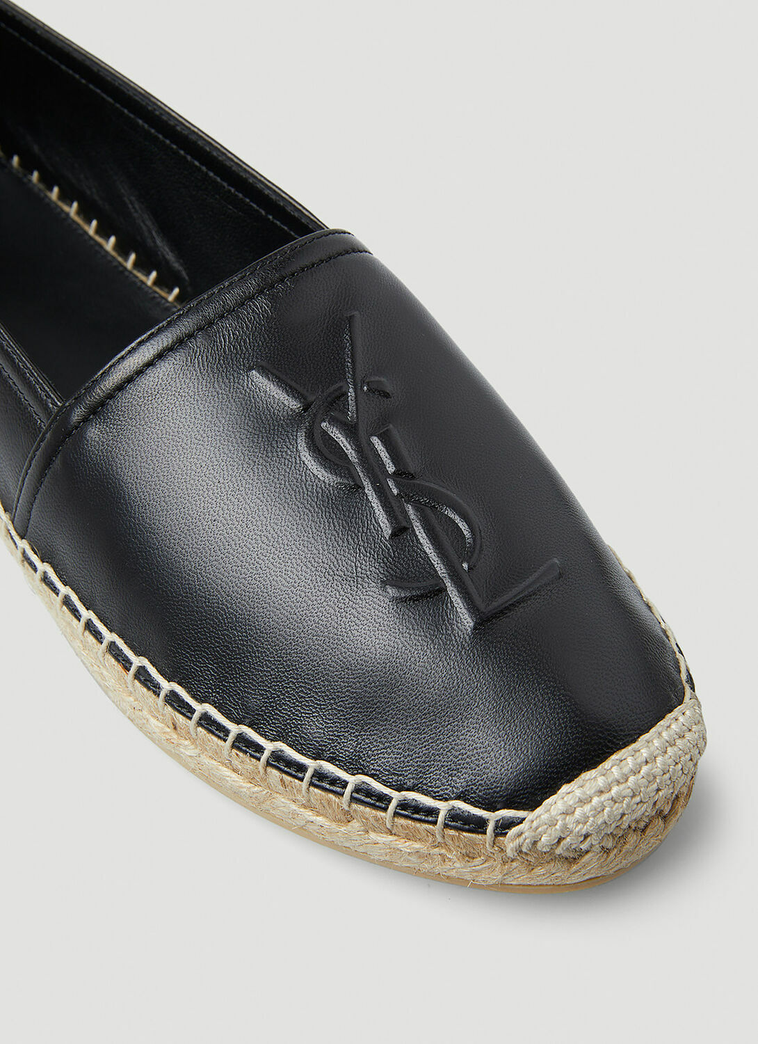 Saint Laurent YSL Embossed Flat Espadrilles