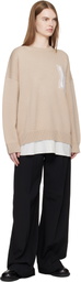 MM6 Maison Margiela Pink 'Two in One' Varsity Knit Sweater