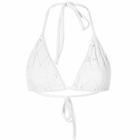 Frankies Bikinis Women's Tia Patchwork Bikini Top in White