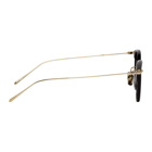 Linda Farrow Luxe Black and Gold Linear Childs C10 Sunglasses