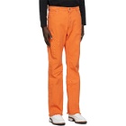 We11done Orange Embossed Semi-Boot Cut Trouser