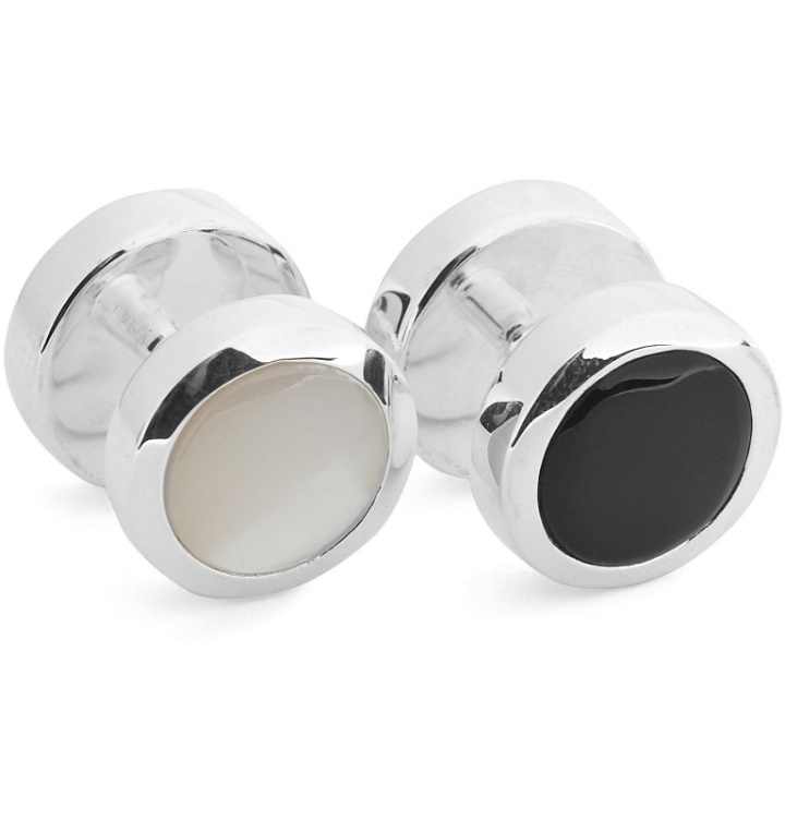 Photo: Turnbull & Asser - Silver-Tone, Pearl and Onyx Shirt Studs - Silver