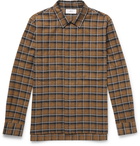 Mr P. - Checked Brushed-Cotton Shirt - Men - Yellow