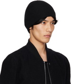Rick Owens Black Concordians Ribbed Beanie