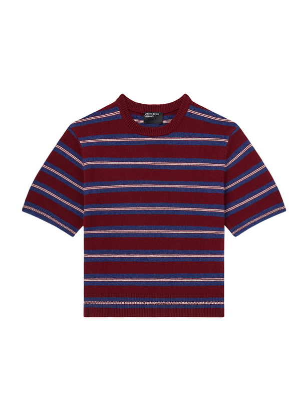 Photo: Enfants Riches Déprimés - Eddie Striped Cashmere Shirt - Burgundy