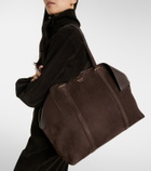 Ferragamo Scarf Large suede tote bag