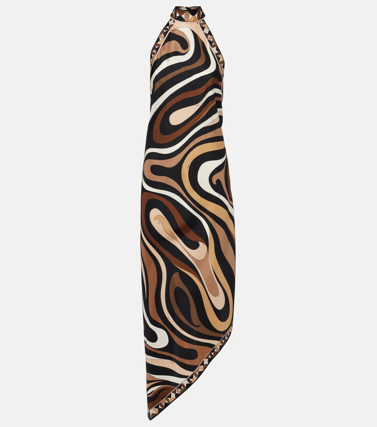Pucci Marmo halterneck silk satin midi dress