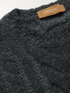 Agnona - Cable-Knit Cashmere and Silk-Blend Sweater - Gray