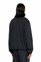 Diesel Nylon pinstripe Jacket with Phoenix embroidery - Jackets Mens in Black