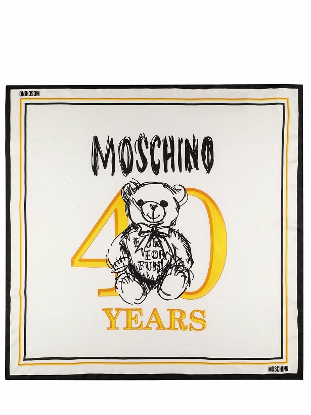 Photo: MOSCHINO - Logo Printed Silk Scarf