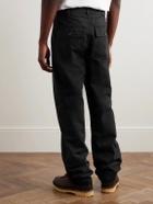 Noah - Straight-Leg Pleated Cotton-Twill Trousers - Black